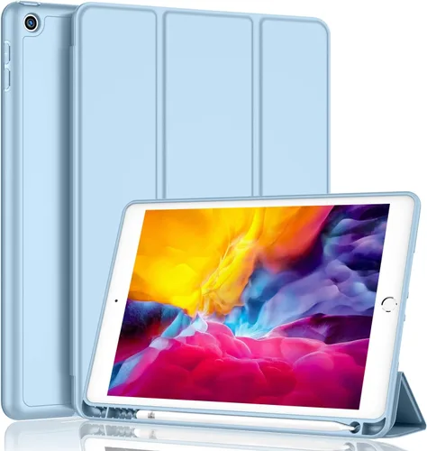 Miniatura 23 de iMieet Funda para iPad 9.7 (modelo 2018/2017, 6ª/5ª generación), funda inteligente con soporte para lápiz y parte trasera de silicona suave de piel