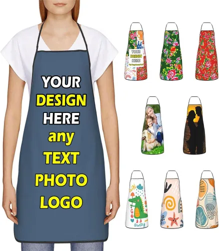 Miniatura 40 de Delantales impermeables personalizados para diseñar tu propia foto logotipo texto para cocinar hornear 28.3 x 20.4 pulgadas