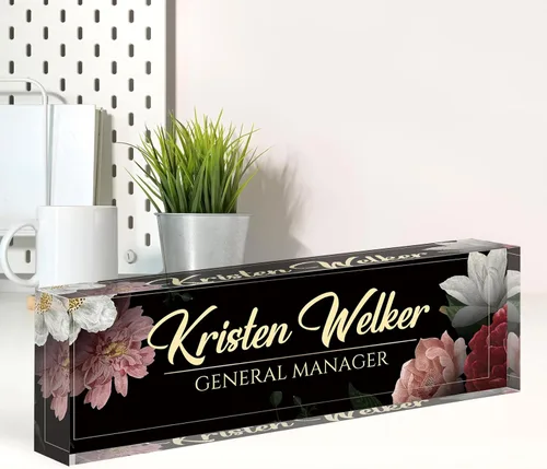 Miniatura 17 de Placa de nombre personalizada para escritorio, placa de nombre de escritorio personalizada, decoración de oficina para mujeres y hombres, accesorios