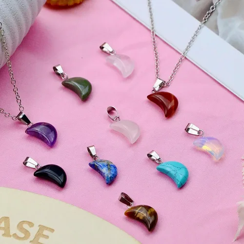 Miniatura 17 de Zenkeeper Colgante hexagonal de cristal natural – Piedra de cuarzo puntiaguda/piedra curativa en forma de corazón para hacer joyas y collares