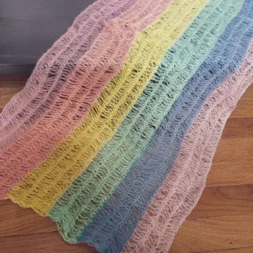 Miniatura 6 de Coberllus Accesorios de fotografía para bebé recién nacido, manta de mohair para niño y niña, arco iris, larga ondulación, para sesión de fotos