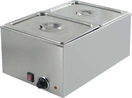 Miniatura 7 de CMI - Calentador de alimentos comercial, calentador eléctrico de sopa, tamaño de 20 x 12 pulgadas, Bain Marie de acero inoxidable, calentador