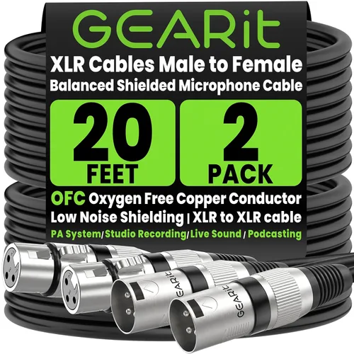 Miniatura 13 de GEARit XLR - Cable de micrófono macho a hembra (10 pies, paquete de 6) mezclador blindado equilibrado de 3 pines, estudio de grabación, podcast