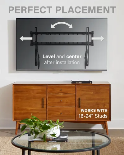 Miniatura 7 de SANUS Soporte de pared para TV de perfil bajo para televisores de 40 a 80 pulgadas - Soporte universal de pared fijo para TV, perfil delgado de 1