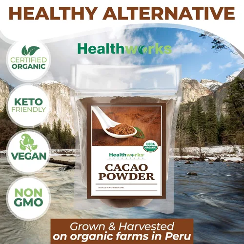 Miniatura 7 de Healthworks Superfoods Polvo de Cacao Orgánico – 16 Oz / 1 Lb – Sustituto de Chocolate de Cacao – Rico Sabor a Chocolate – Sin Azúcar, Keto, Vegano