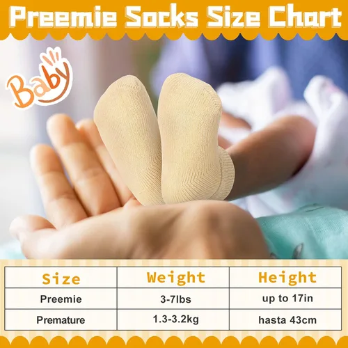 Miniatura 9 de Janmercy 20 Pair Preemie Socks Baby Boy Girls Newborn Premature Terry Cotton Socks for Unisex Baby