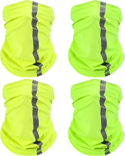 Miniatura 15 de SATINIOR 4 piezas de polaina reflectante para el cuello, bandana de seguridad de neón, protección contra el viento, el polvo, UV, bufanda