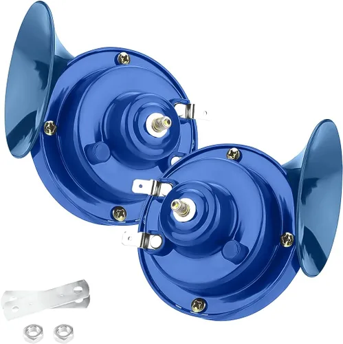 Miniatura 14 de 2 piezas de bocinas de tren súper fuertes de 300 dB, kit de repuesto de bocinas de aire impermeables de 12 V, bocina doble de aire eléctrica