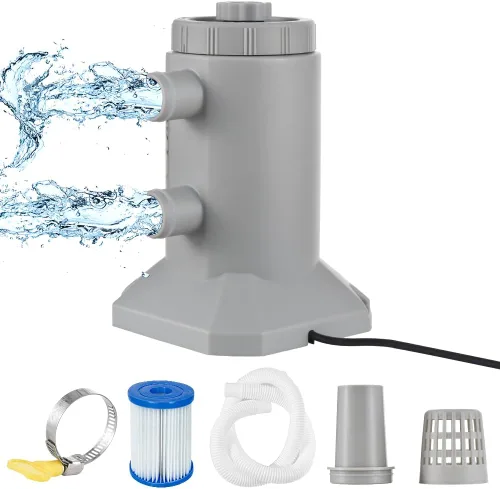 Kavolet Bomba de filtro de piscina, bomba de filtro de cartucho para piscinas sobre el suelo 530 GPH 250L/H Tasa de flujo de bajo ruido mejorada de