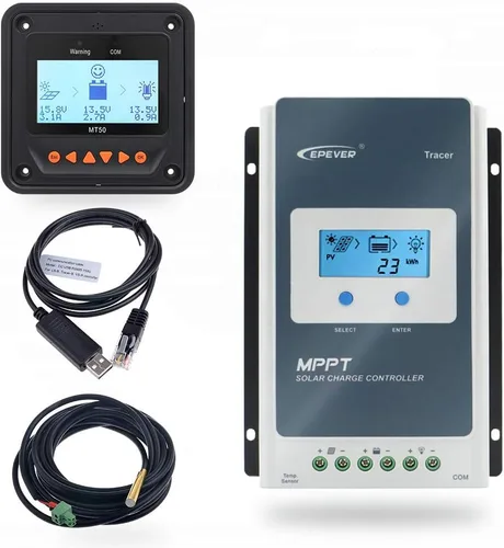 Miniatura 9 de EPEVER Controlador de carga solar MPPT de 40 A 12/24 V CC Tracer-an Series Controlador de carga con medidor remoto MT52 y sensor de temperatura