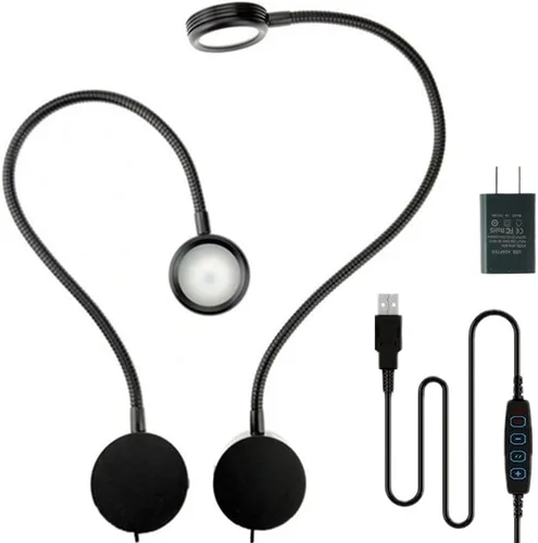 Paquete de 2 luces LED montadas en la pared de 3 W, 3 temperaturas de color (3000K-4500K-6000K) y lámpara de cuello de cisne regulable de 10