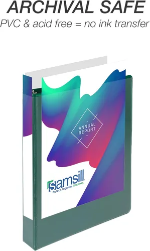 Miniatura 3 de Samsill Carpeta duradera de 3 anillos de 1 pulgada, fabricada en Estados Unidos, carpeta de anillos en D, cubierta transparente personalizable