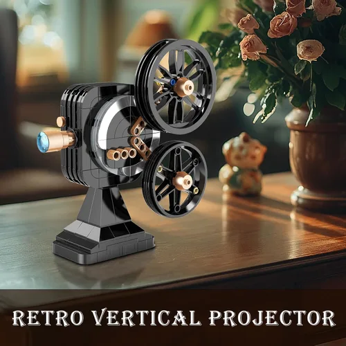 Miniatura 4 de Juego de construcción de modelos vintage 3 en 1 para adultos, adolescentes de 14 años, proyector de fonógrafo retro, cámara coleccionable