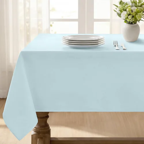 Softalker Mantel rectangular, impermeable y resistente a las manchas, de tela, sin arrugas, lavable, cubierta de mesa de poliéster de 6.19 onzas por