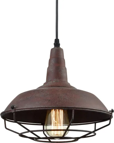 DAYCENT Lámpara Colgante Estilo Granero Iluminación Colgante Enjaulada de Granja Lámpara Colgante de Alambre Metálico Industrial Accesorios de