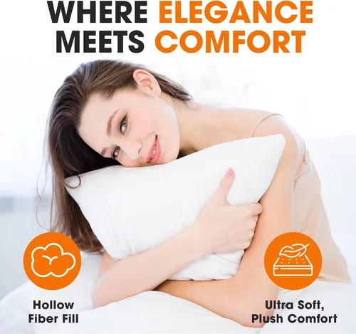 Miniatura 2 de Cheer Collection Almohadas de cama de tamaño estándar, almohadas alternativas de plumón, almohadas suaves y posicionadores, juego de 2 almohadas