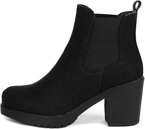 Miniatura 2 de DREAM PAIRS - Botines de tacón alto de estilo Chelsea para mujer Fre
