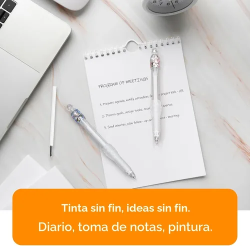 Miniatura 7 de 8 piezas de bolígrafos de gel - 0.7mm de punto fino de escritura suave con tinta negra giratoria - Bolígrafos de gel de secado rápido de agarre