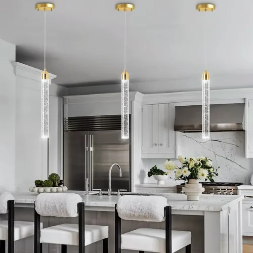 Miniatura 5 de Candelabros de cristal modernos de 1 luz LED regulable Iluminación colgante para isla de cocina, comedor, pasillo