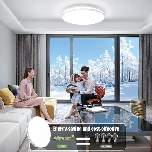 Miniatura 4 de Airand - Lámpara de techo de 10.2 pulgadas, montaje empotrado, luz de techo LED de 20 W, luz blanca diurna, 5000 K, redonda, impermeable