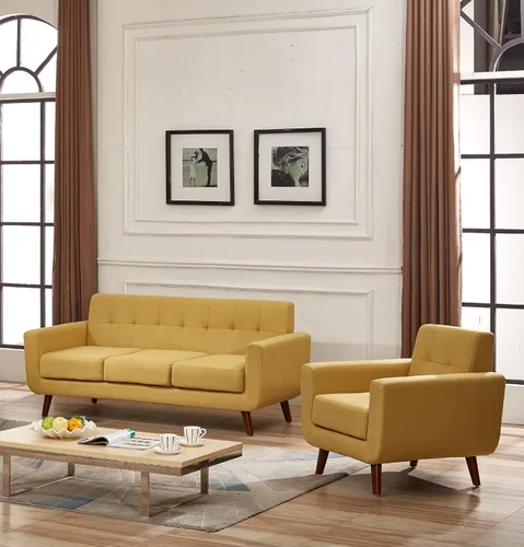 Miniatura 33 de Jenny - Sillón de tela de lino copetudo, cómodo, moderno, tapizado, para sala de lectura, club, bohemio, para sala de estar, dormitorio y espacios