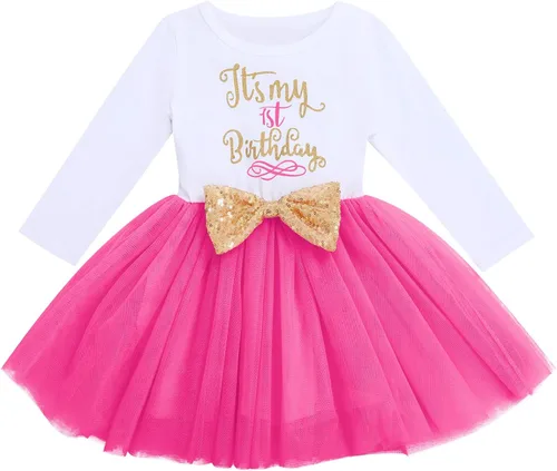Miniatura 2 de ODASDO Vestido tutú de manga larga con diadema de lazo, 2 piezas para niñas pequeñas con diadema de lazo, 2 piezas