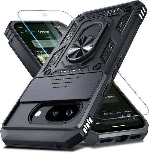 Miniatura 32 de Janmitta - Funda compatible con Google Pixel 9 Pro XL con cubierta deslizante para lente de cámara incorporada + protector de pantalla + soporte
