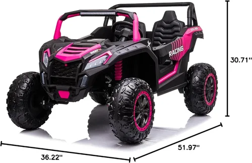 Miniatura 8 de NEWQIDA XXXL Vehículo de juguete de 24 V con batería para niños grandes 4WD Buggy UTV con neumáticos EVA, coche eléctrico para niños con control