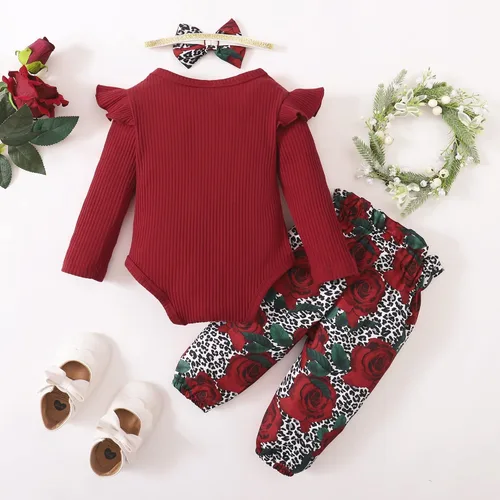 Miniatura 3 de Mioglrie Newborn Infant Baby Girl Clothes Romper Pants Set Cotton Floral Outfits Baby Clothes for Girls