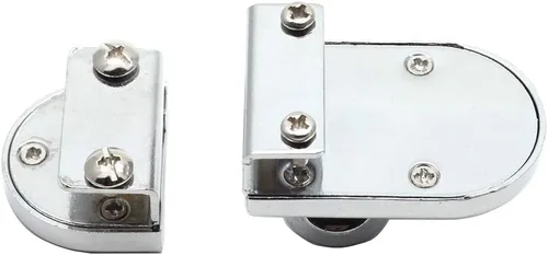 Miniatura 4 de Cerradura de vitrina sin taladro para vidrio de 0.2 a 0.3 pulgadas, llave diferente: montaje puerta a puerta, 2 juegos ovalados cromados de 3.35 x