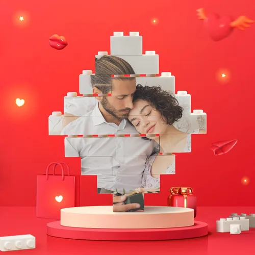 Miniatura 3 de Ladrillo de Construcción Personalizado Rompecabezas de Bloque de Foto Personalizada con Forma Vertical-Rectangular Imagen Personalizada Regalos