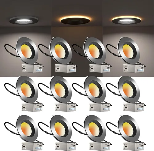Miniatura 8 de Lightdot LED de 6 pulgadas empotrable con luz nocturna 1200LM 12W 120V regulable LED Downlight iluminación, 3000 K/4000 K/5000 K seleccionables
