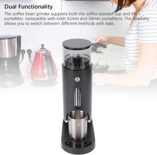Miniatura 7 de Yoidesu Molinillo de café eléctrico, eléctrico, portátil, pequeño, silencioso y ajustable, 20 ajustes de molienda para expreso, moka, verter, prensa