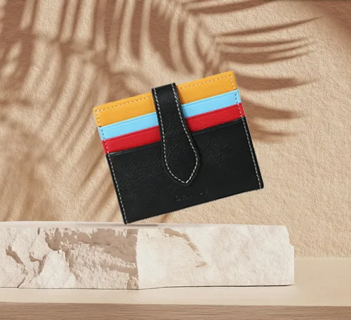 Miniatura 37 de Grande -3803 Cartera unisex, Azul (Iced Blue), Cartera delgada de cuero con cierre a presión pequeño