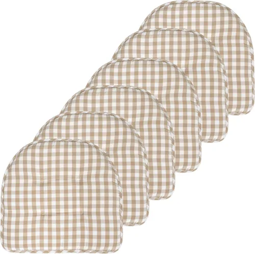 Miniatura 128 de Sweet Home Collection - Cojín de espuma viscoelástica para silla con capitoné, antideslizante, parte trasera de goma, en forma de U, 17 x 16 Piel