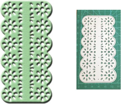Miniatura 4 de hinana Marco de tira de flores, troqueles de metal, troqueles de corte de borde de encaje de flores, plantillas cortadas para bricolaje álbumes