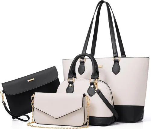 Miniatura 14 de 4 piezas de bolsos de moda para mujer, carteras, bolsos de hombro, bolsos de mano casuales, bolsos cruzados, juego de bolsos de regalo para damas