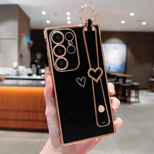 Miniatura 36 de ZTOFERA Funda diseñada para Samsung Galaxy S20 FE 5G, borde chapado de lujo, patrón de corazones de amor con pulsera y función atril, protección