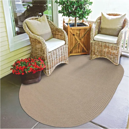 Miniatura 14 de Alfombra ovalada trenzada gris humo de 20 x 30 pulgadas, lavable para interiores y exteriores, decoración campestre para cocinas y entradas