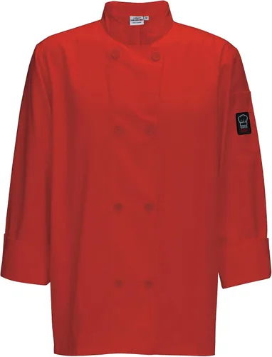 Winco UNF-6RM - Chaqueta de chef de corte cónico para hombre, talla M, color rojo