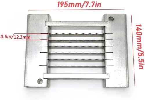 Miniatura 3 de Cortador comercial de frutas y verduras de 1/2 y 1/4 pulgadas, cortador de cebolla de hoja afilada resistente, extraíble y reemplazable, ensamblaje