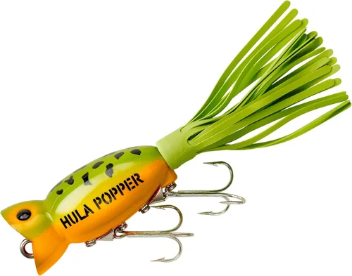 Miniatura 10 de Arbogast Hula Popper - Señuelo de pesca para lubina de agua superficial Vientre blanco de rana