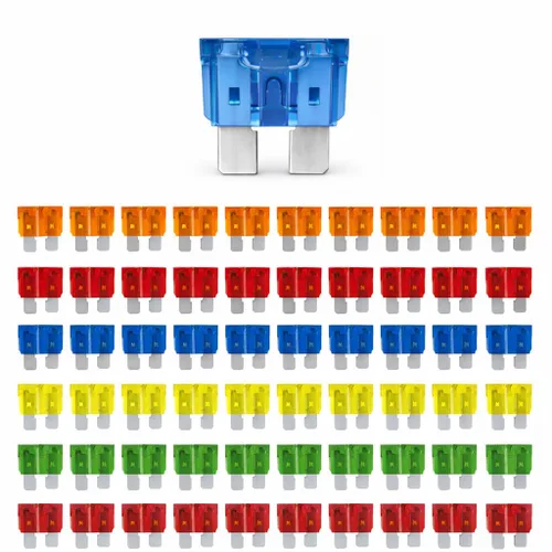MGI SpeedWare Surtido de fusibles de hoja de 60 piezas, 5A 10A 15A 20A 30A 40A, ATO/ATC 12vDC Protección automotriz (sin indicador LED)