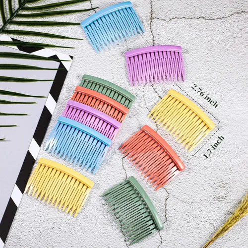 Miniatura 7 de Chuangdi 10 peines para el cabello para mujer, accesorios decorativos franceses para el cabello, accesorios para peinetas laterales finas y finas