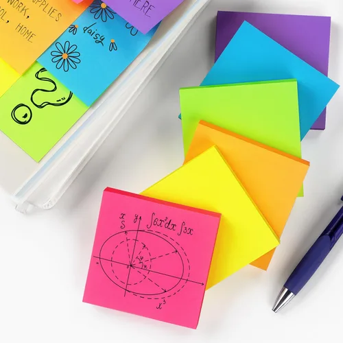 Miniatura 8 de Notas adhesivas emergentes de 3 x 3 pulgadas, colores brillantes, autoadhesivas, 24 blocs por paquete, 70 hojas/bloc, total de 1680 hojas 24