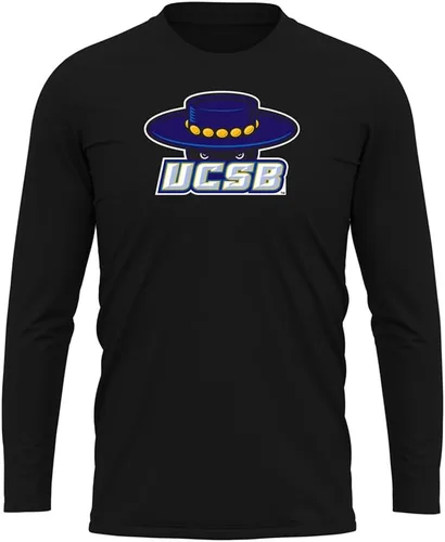 Miniatura 216 de Camisa deportiva de manga larga oficial de la NCAA Collegiate para hombre, colección negra con logotipo primario
