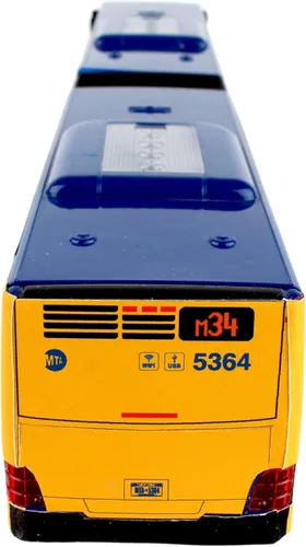 Miniatura 5 de Daron MTA Autobús de la Ciudad de Nueva York 16" Autobús Articulado RT8571 Juguete, Azul, Marrón