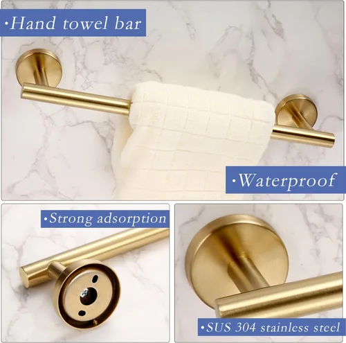 Miniatura 4 de Juego de 10 piezas de accesorios de baño mate SUS304 Juego de colgadores de baño de 16 pulgadas, soporte para toallas de mano, soporte para papel
