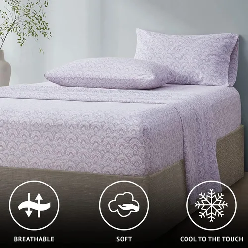 Miniatura 45 de Comfort Spaces Sábanas 100% algodón tamaño King, transpirables, naturalmente frescas, sábanas de algodón suave con bolsillo elástico de 14 pulgadas