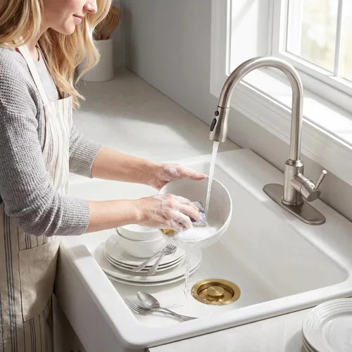 Miniatura 4 de LQS Brida de eliminación de basura para fregadero de cocina y tapón para fregadero, ajuste de orificio de drenaje estándar de 3-1/2 pulgadas